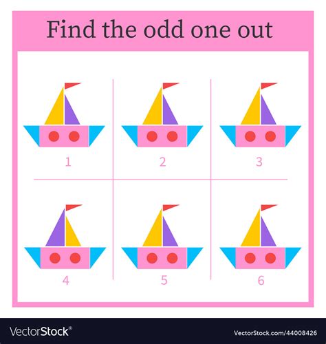 Find The Odd One Out Visual Logic Puzzle Vector Image