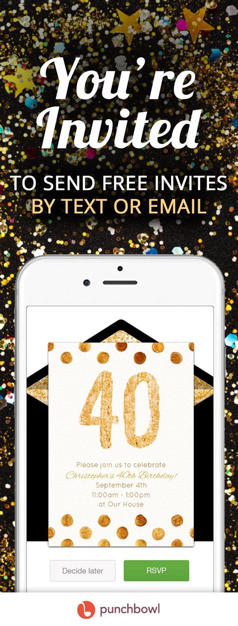 Send free text online three. Send free Milestone Birthday Party invitations by text or ...