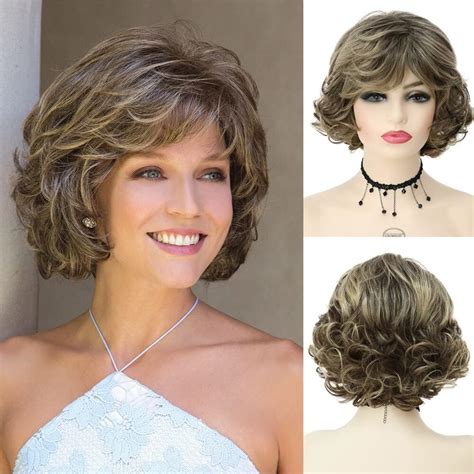 Lsza Wigshort Blonde Wig With Bangs For Women Synthetic