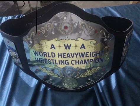 Awa World Heavyweight Wrestling Championship Belt Replica Etsy