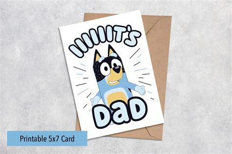 Printable Bluey Fathers Day Card Bluey Card For Dads Etsy