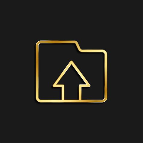 Folder Storage Upload Gold Icon Vector Illustration Of Golden Icon