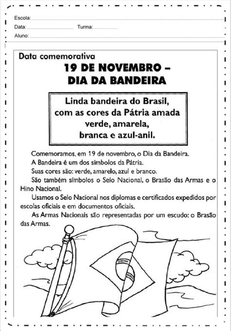 Dia Da Bandeira Nacional 19 De Novembro Mundinho Da Criança