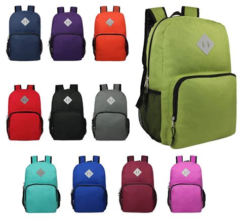18 Deluxe Wholesale Backpack In Assorted Colors Bulk Case Of 24