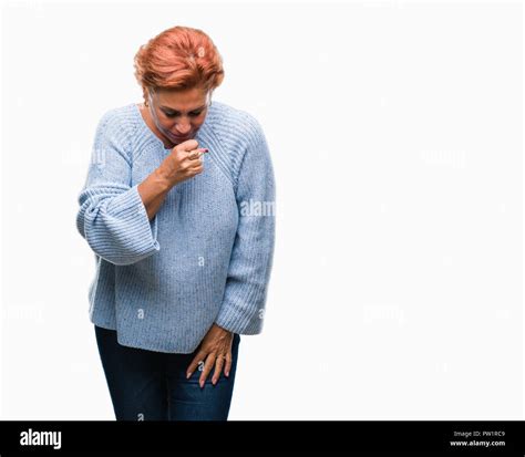 Mature Woman Did Cough Cut Out Stock Images And Pictures Alamy