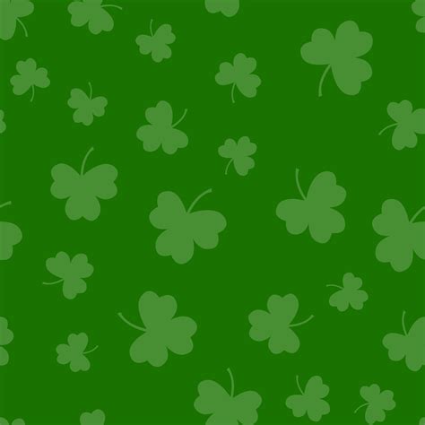 Seamless Green Shamrock Clover Leaf Pattern Background Saint Patricks