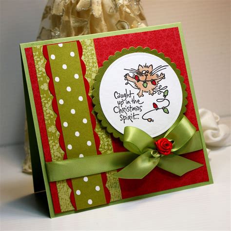 Unique Greeting Cards Christmas Card Handmade Greeting Card Caught Up In The