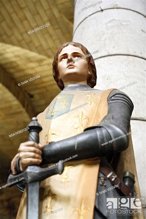 Statue Of Joan Of Arc Church Saint Hilaire Le Grand Poitiers Poitou