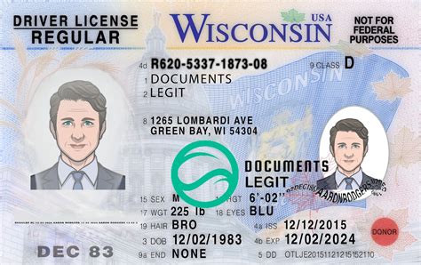 Wisconsin Driver License Psd Template