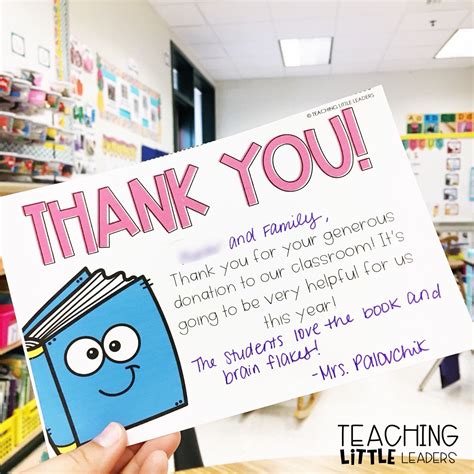 Back To Schoolclassroom Donation Thank You Notes Editable Notes To