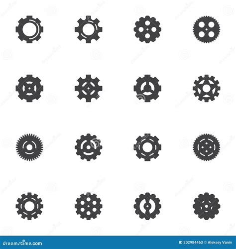 Gear Shapes Vector Icons Set Stock Vector Illustration Of Mechanism