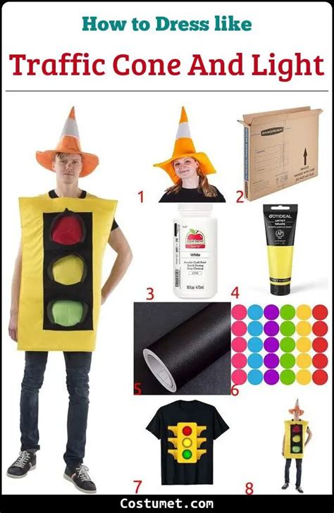 Traffic Cone And Light Costume For Cosplay And Halloween