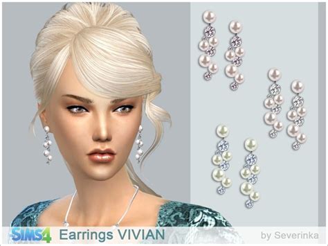 The Sims Resource Earrings Vivian By Severinka Sims 4 Downloads