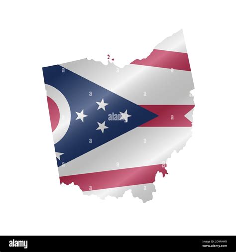 Waving Flag Map Of Ohio Vector Illustration Stock Vector Image And Art