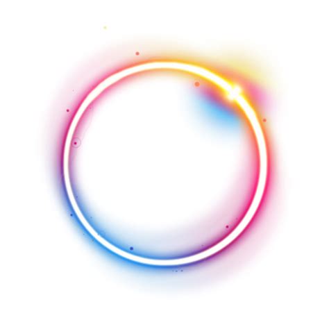 Neon Circle Rainbow Colorful Galaxy Frame Lightning