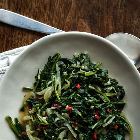 Sautéed Spicy Dandelion Greens and Onions Recipe Epicurious