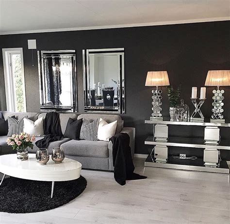 Gray Black And White Living Room