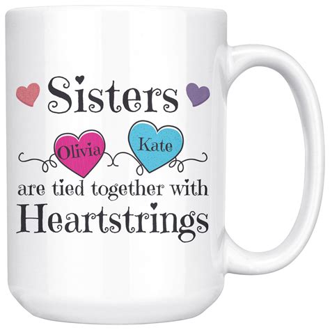 Personalized Sisters Names Mug Sisters Tied Together With Etsy Uk