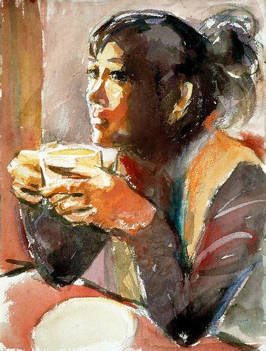 Lady Drinking Coffee Collectible T Oil On Canvas Miniature Female