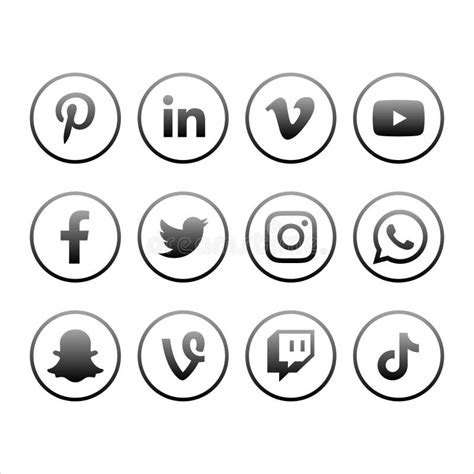 Social Media Icon Collection Editorial Photo Illustration Of Logotype