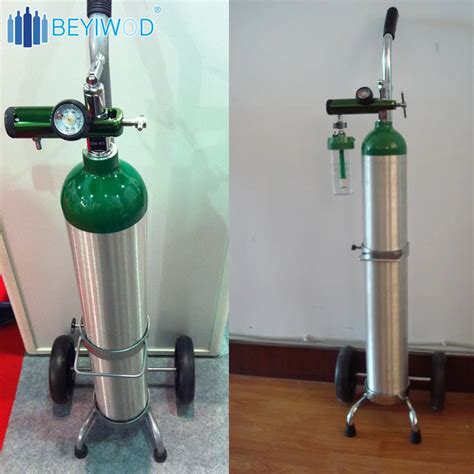 China Supplier Oxygen Use Small Portable Aluminum Medical Oxygen Cylinder With Trolley Buy