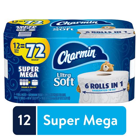 Charmin Ultra Soft Toilet Paper 12 Super Mega Rolls 4752 Sheets