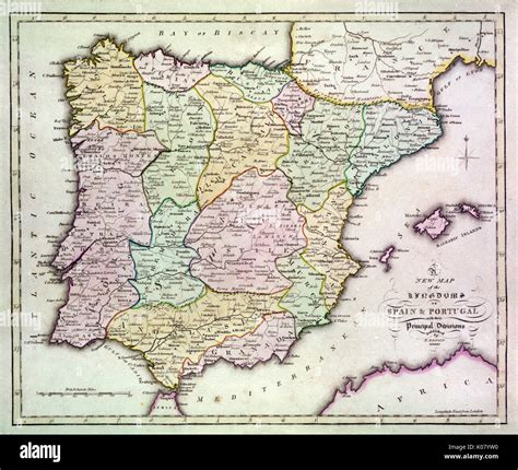Mapa de España y Portugal Fotografía de stock Alamy