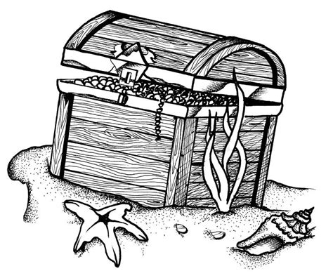 Underwater Treasure Chest Page Coloring Pages