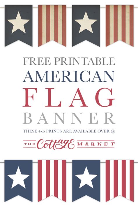 Free Printable American Flag Banner The Cottage Market