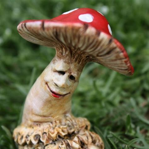 Funny Mushroom Face Stuffed Mushrooms Garden Sculpture Fungi