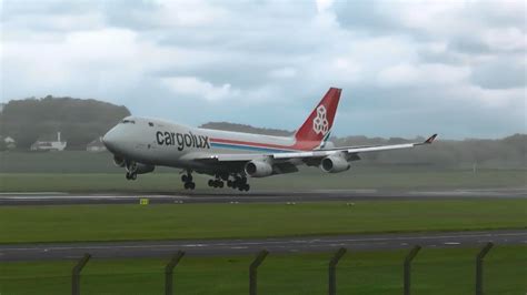 Cargolux Boeing 747 400 Lx Ocv Landing At Prestwick Airport Youtube