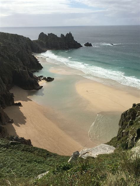 Pednvounder Beach Low Tide Early Morning Treen Cornwall Uk