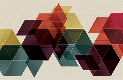 Colourful Geometric Design Plain Geometric Wallpaper Mural Wallpaper