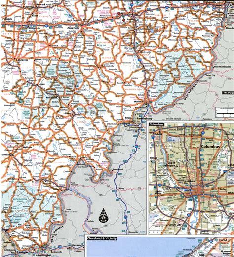 Southern Ohio State Highway Map With Truck Routes South Area Roads Map