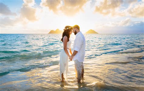 Krishna And Carlos Lanikai Oahu Sunrise Elopement Hawaii Wedding
