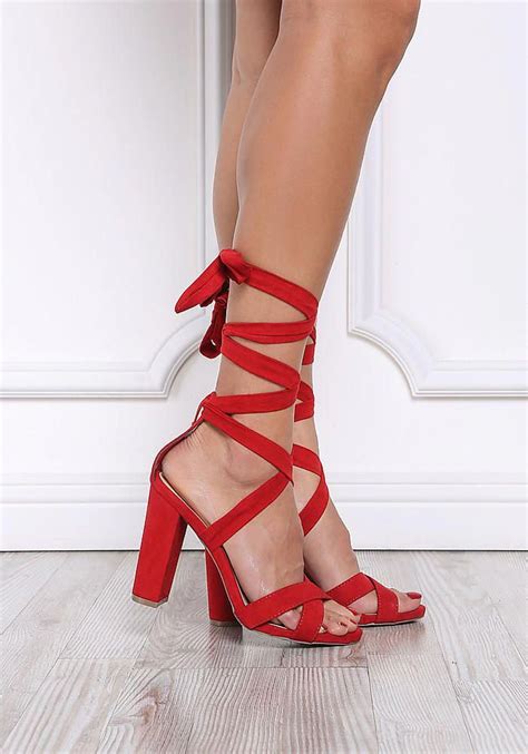 Joey O Women S Shoes Id8654933241 Lace Up Heels Prom Heels Red Block Heels