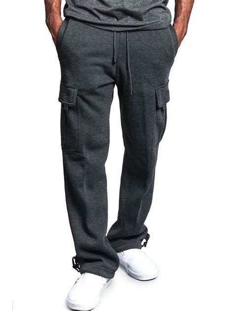 Mens Casual Gym Cargo Combat Straight Loose Jogger Sweat Track Pants