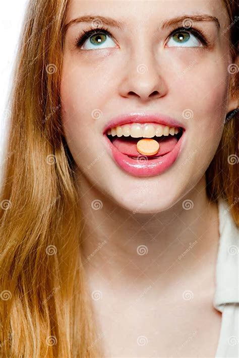 Taking A Pill Stock Photo Image Of Long Beautiful Remedy 8280448