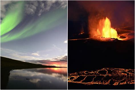 Hot In Iceland Volcanic Eruptions Meet The Aurora Borealis New York Post