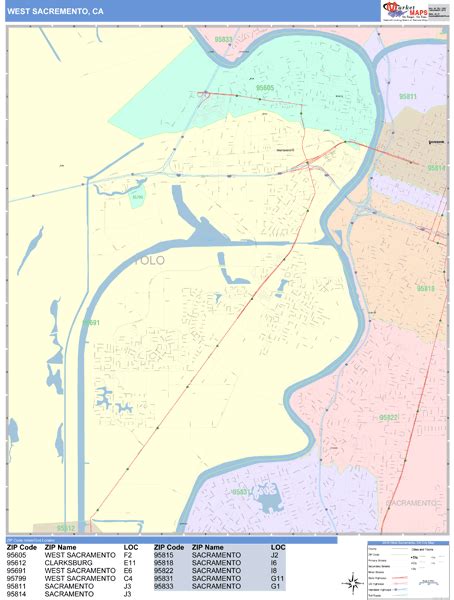 West Sacramento California Zip Code Maps Color Cast