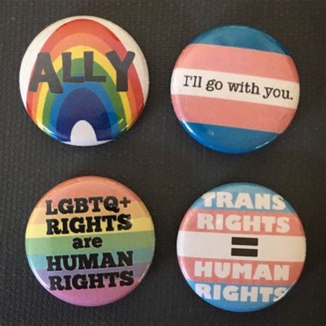 lgbtq ally set 1 buttons etsy