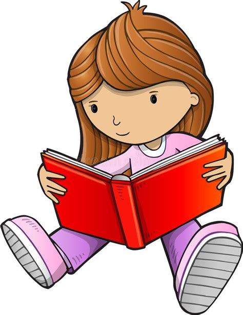 Girl Reading Book Vector Stock Vector Illustration Of Vector 50940930