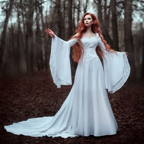 White Fantasy Dress Fantasy Dresses Medieval Fantasy Dress Dream Dress Fantasy Medieval