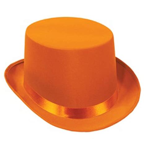 Orange Hats Deluxe Satin Top Hat Orange Orange Hats
