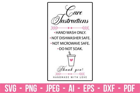 Tumbler Care Card Instructions Svg Graphic By Svgdesignrocket Creative Fabrica