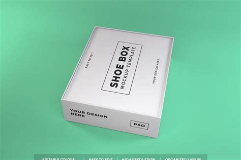 Realistic Shoe Box Packaging Mockup Deeezy