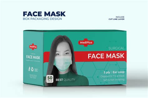 Green Face Mask Box Packaging Template Graphic By Afahmy · Creative Fabrica