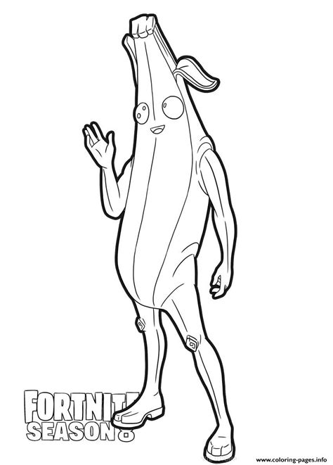 Peely Skin From Fortnite Season Coloring Page Printable