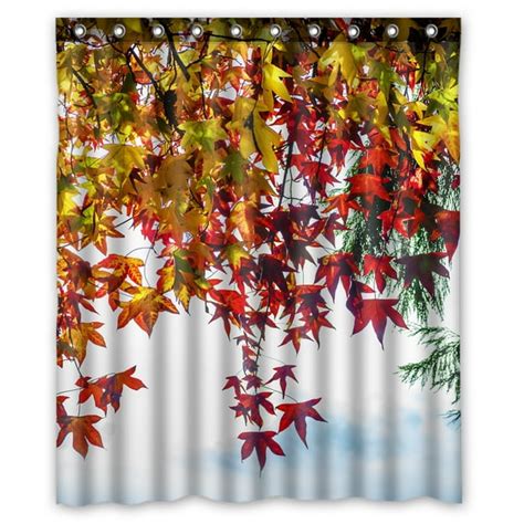 Ykcg Autumn Prime Trees Red And Yellow Maple Leaves Shower Curtain
