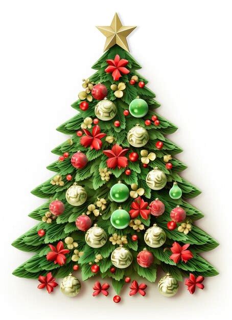 Premium Ai Image Beautiful Christmas Tree Isolated On White Background